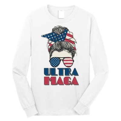 Ultra Maga Hair Bun Woman Long Sleeve Shirt