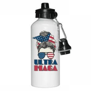 Ultra Maga Hair Bun Woman Aluminum Water Bottle