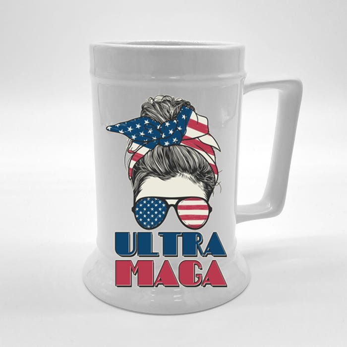 Ultra Maga Hair Bun Woman Beer Stein