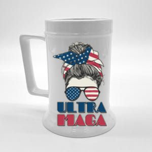 Ultra Maga Hair Bun Woman Beer Stein