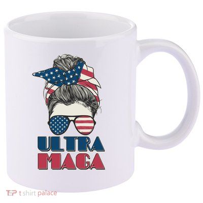 Ultra Maga Hair Bun Woman 11oz C Handle Ceramic Mug