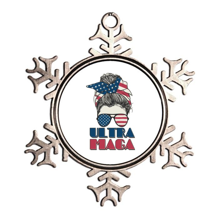 Ultra Maga Hair Bun Woman Metallic Star Ornament