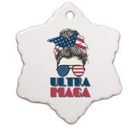 Ultra Maga Hair Bun Woman Ceramic Star Ornament