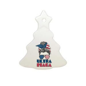 Ultra Maga Hair Bun Woman Ceramic Tree Ornament