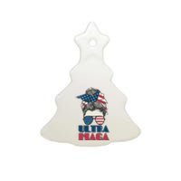 Ultra Maga Hair Bun Woman Ceramic Tree Ornament