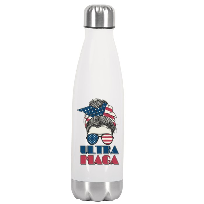 Ultra Maga Hair Bun Woman Stainless Steel Insulated Water Bottle