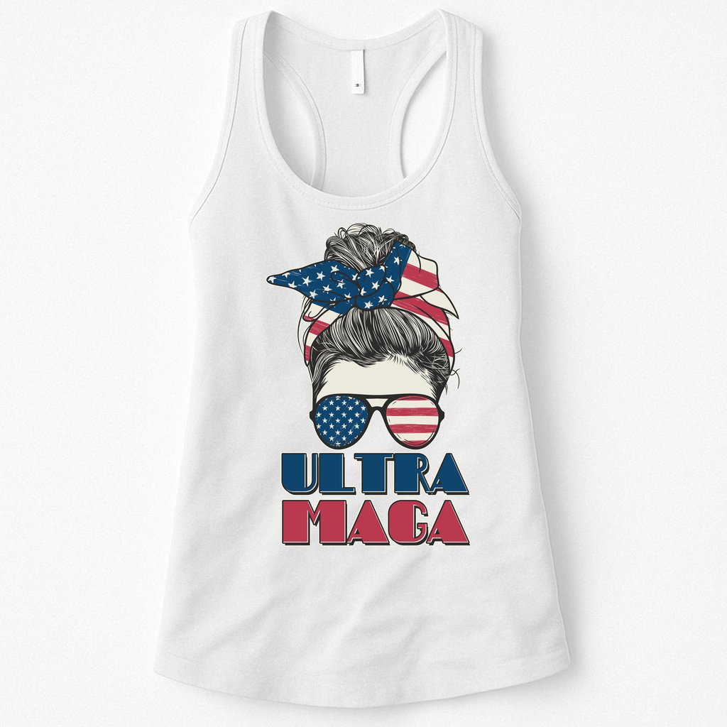 Ultra Maga Hair Bun Woman Womens Tank Top