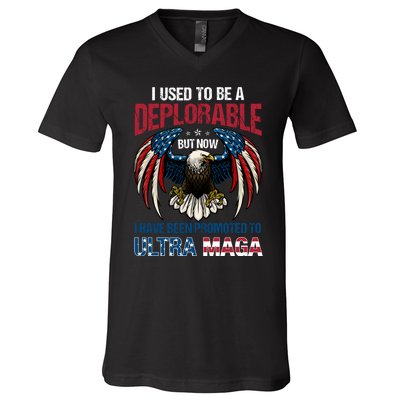 Ultra Maga I Used To Be A Deplorable But Now I Have Been Promoted To Ultra Maga V-Neck T-Shirt