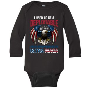 Ultra Maga I Used To Be A Deplorable But Now I Have Been Promoted To Ultra Maga Baby Long Sleeve Bodysuit