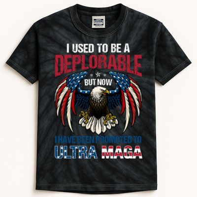 Ultra Maga I Used To Be A Deplorable But Now I Have Been Promoted To Ultra Maga Kids Tie-Dye T-Shirt