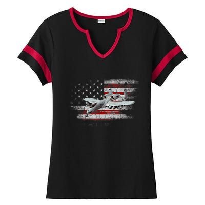 US Military Jet A10 Warthog US Warplane Fighter Jet Vintage Ladies Halftime Notch Neck Tee