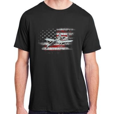 US Military Jet A10 Warthog US Warplane Fighter Jet Vintage Adult ChromaSoft Performance T-Shirt