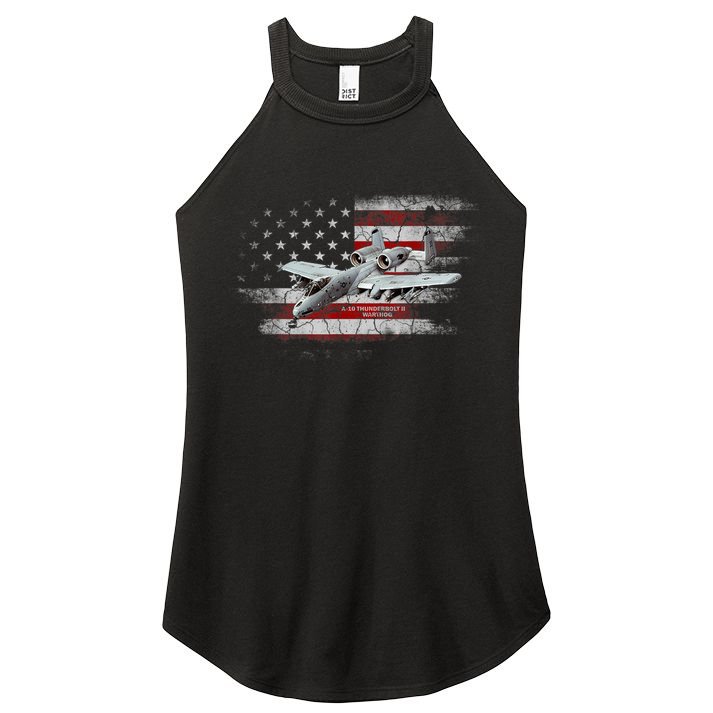 US Military Jet A10 Warthog US Warplane Fighter Jet Vintage Women's Perfect Tri Rocker Tank
