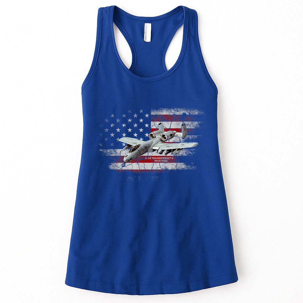 US Military Jet A10 Warthog US Warplane Fighter Jet Vintage Womens Tank Top