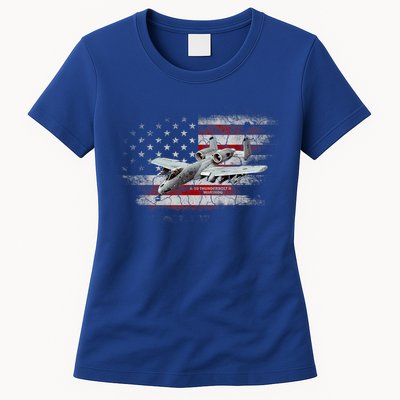 US Military Jet A10 Warthog US Warplane Fighter Jet Vintage Womens T-Shirt