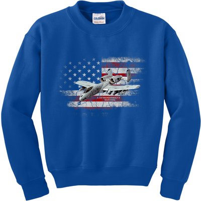 US Military Jet A10 Warthog US Warplane Fighter Jet Vintage Kids Sweatshirt
