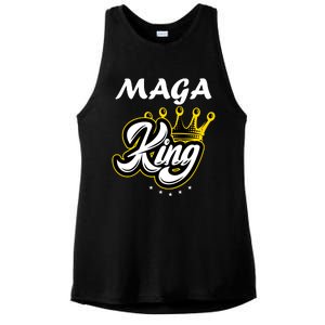 Ultra MAGA King Crown USA Trump 2024 Anti Biden Ladies PosiCharge Tri-Blend Wicking Tank