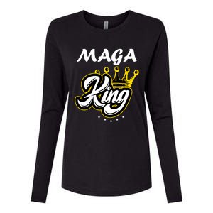 Ultra MAGA King Crown USA Trump 2024 Anti Biden Womens Cotton Relaxed Long Sleeve T-Shirt