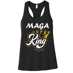 Ultra MAGA King Crown USA Trump 2024 Anti Biden Women's Racerback Tank