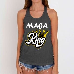 Ultra MAGA King Crown USA Trump 2024 Anti Biden Women's Knotted Racerback Tank