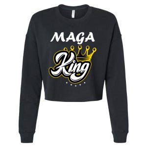 Ultra MAGA King Crown USA Trump 2024 Anti Biden Cropped Pullover Crew