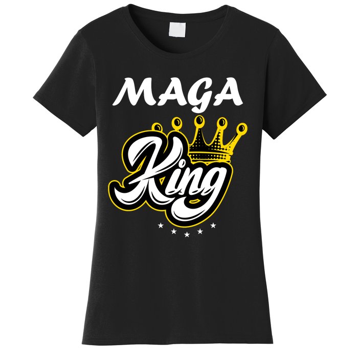 Ultra MAGA King Crown USA Trump 2024 Anti Biden Women's T-Shirt