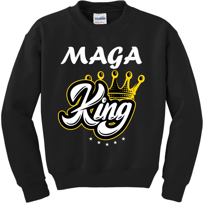 Ultra MAGA King Crown USA Trump 2024 Anti Biden Kids Sweatshirt