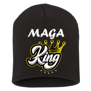 Ultra MAGA King Crown USA Trump 2024 Anti Biden Short Acrylic Beanie