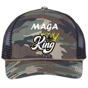 Ultra MAGA King Crown USA Trump 2024 Anti Biden Retro Rope Trucker Hat Cap