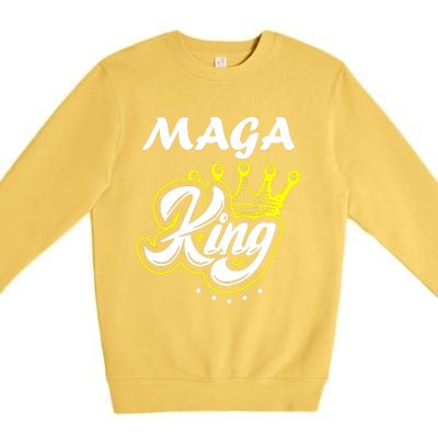 Ultra Maga King Crown Usa Trump Anti Biden Premium Crewneck Sweatshirt