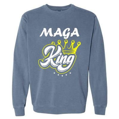 Ultra Maga King Crown Usa Trump Anti Biden Garment-Dyed Sweatshirt