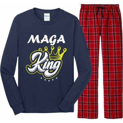 Ultra Maga King Crown Usa Trump Anti Biden Long Sleeve Pajama Set