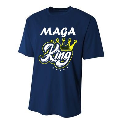 Ultra Maga King Crown Usa Trump Anti Biden Performance Sprint T-Shirt