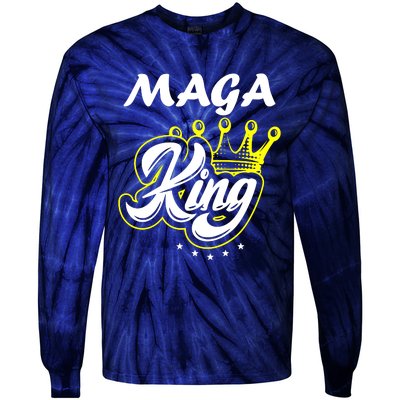 Ultra Maga King Crown Usa Trump Anti Biden Tie-Dye Long Sleeve Shirt