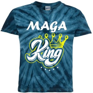 Ultra Maga King Crown Usa Trump Anti Biden Kids Tie-Dye T-Shirt