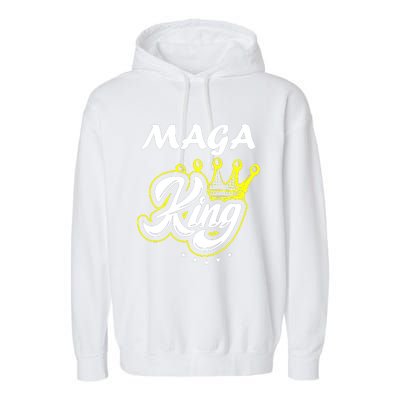 Ultra Maga King Crown Usa Trump Anti Biden Garment-Dyed Fleece Hoodie