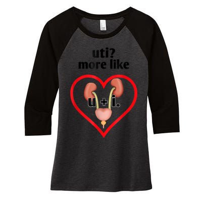 Uti More Like U Plus I Kidney Women's Tri-Blend 3/4-Sleeve Raglan Shirt