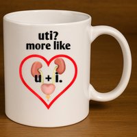 Uti More Like U Plus I Kidney 11oz C Handle Ceramic Mug