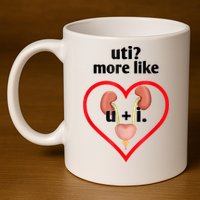 Uti More Like U Plus I Kidney 11oz C Handle Ceramic Mug