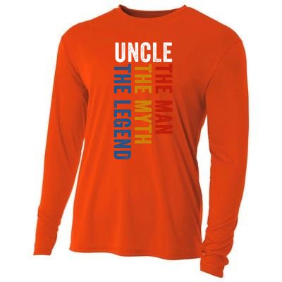 Uncle Myth Legend Funny Uncles Godfather Funny Gift Cooling Performance Long Sleeve Crew