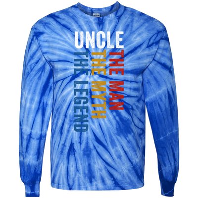 Uncle Myth Legend Funny Uncles Godfather Funny Gift Tie-Dye Long Sleeve Shirt