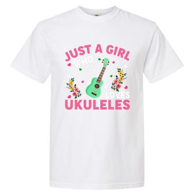 Ukulele Music Lover Just A Who Loves Ukuleles Funny Gift Garment-Dyed Heavyweight T-Shirt