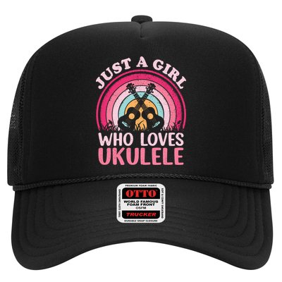 Ukulele Music Lover Vintage Just A Who Loves Ukulele Gift Trucker Hat