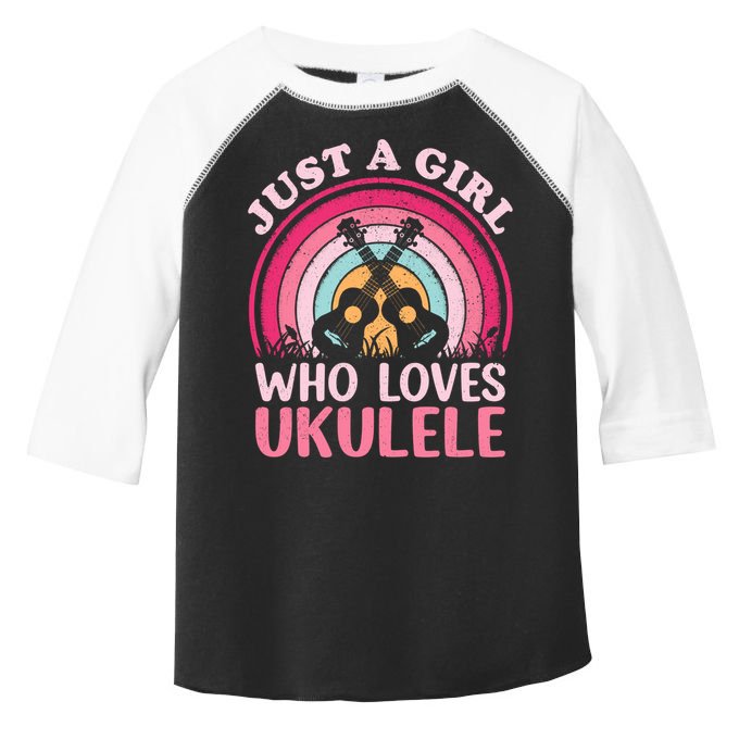 Ukulele Music Lover Vintage Just A Who Loves Ukulele Gift Toddler Fine Jersey T-Shirt