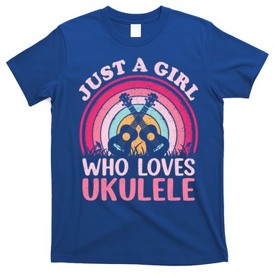 Ukulele Music Lover Vintage Just A Who Loves Ukulele Gift T-Shirt