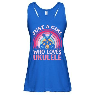 Ukulele Music Lover Vintage Just A Who Loves Ukulele Gift Ladies Essential Flowy Tank
