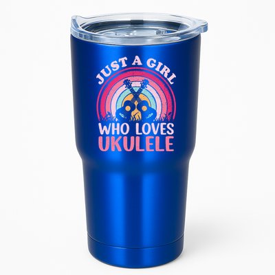 Ukulele Music Lover Vintage Just A Who Loves Ukulele Gift Tumbler