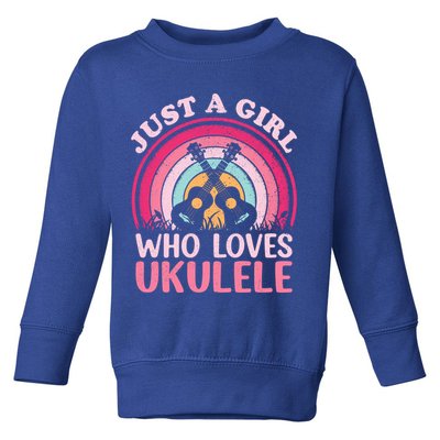 Ukulele Music Lover Vintage Just A Who Loves Ukulele Gift Toddler Sweatshirt