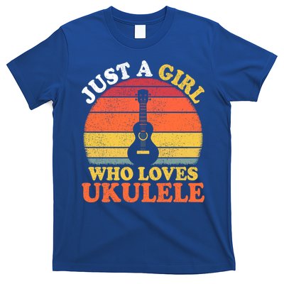 Ukulele Music Lover Vintage Just A Who Loves Ukulele Gift T-Shirt