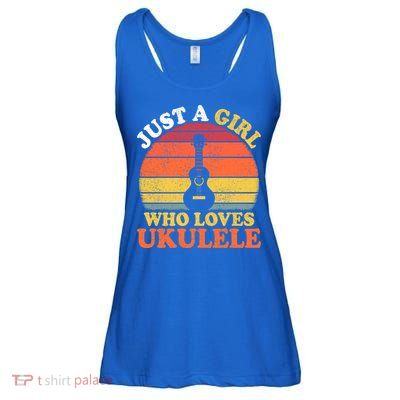 Ukulele Music Lover Vintage Just A Who Loves Ukulele Gift Ladies Essential Flowy Tank